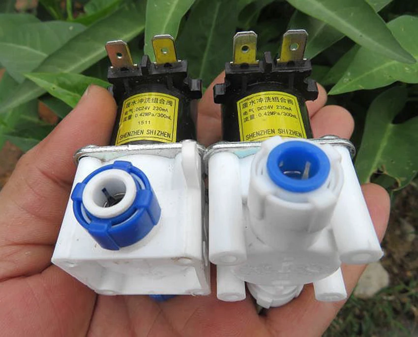

DC 24V 6.5-6.7MM quick connection Electric Solenoid Valve RO Wastewater flushing combination valve0.42MPa/300mL
