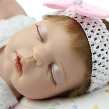 Limited Collection Sleeping Reborn Babies Girl 22 Inch Full Bodied Silicone Vinyl Newborn Girls Kids Birthday Xmas Gift