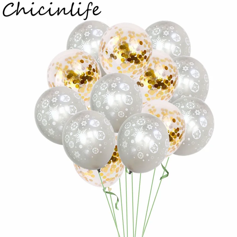 Chicinlife 10 шт 12 дюймов рождественские Замороженные снежинки латексные воздушные