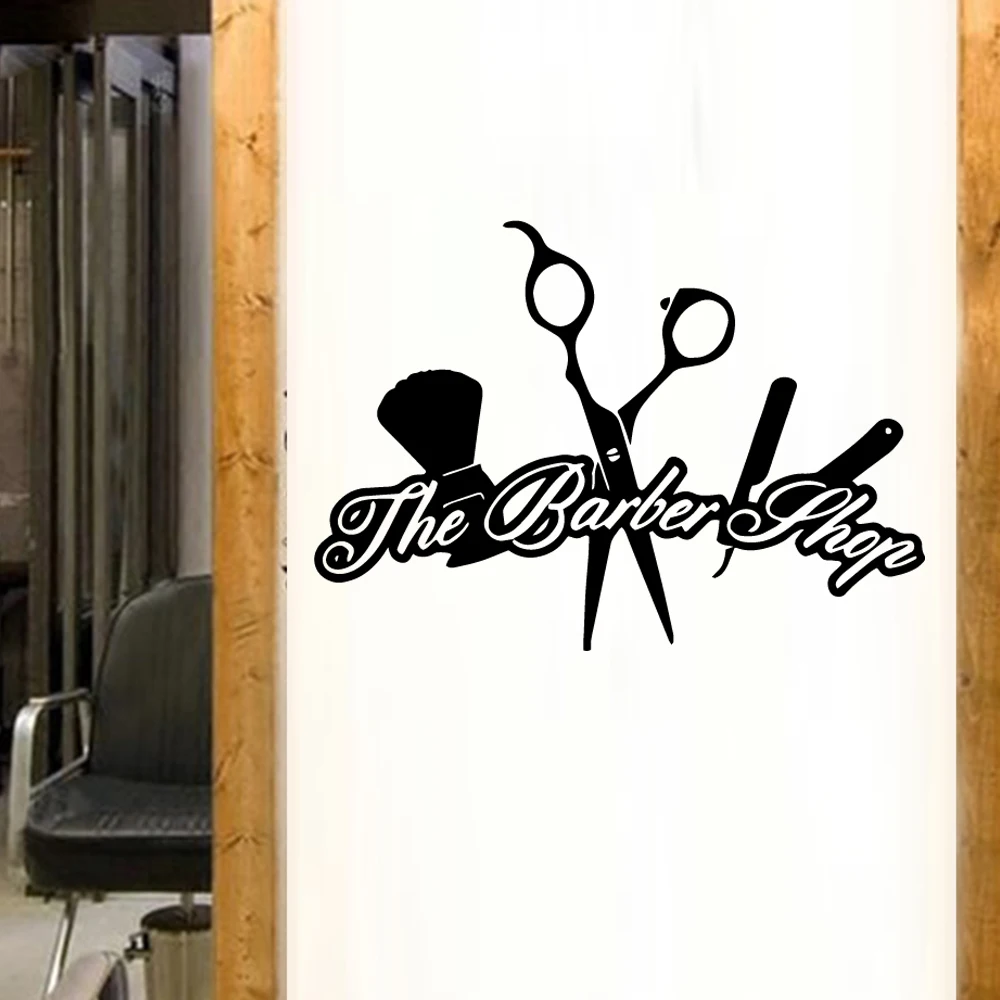 

DIY Art Hair Salon Barber Shop Wall Sticker Waterproof Wall Decor Sticker Mural Home Decoration Vinyl Background Wall Decals