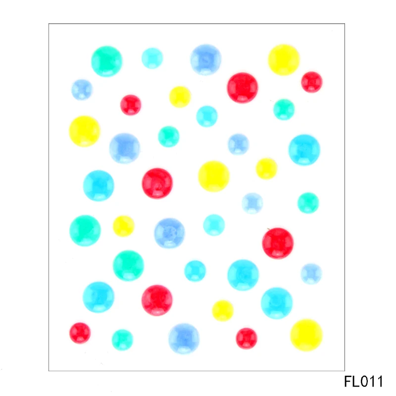 Красочные сахарные спринклеры самоклеющиеся эмалированные точки смолы наклейки для скрапбукинга/поделки/Декор с помощью открыток - Цвет: FL-011(4Pcs)