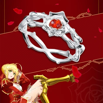 

Fate/Extra Nero Saber Rose Ring S925 Sterling Sliver Jewelry For Women Wedding Party Costume Accessory Gifts For Girls Girlfrien