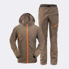 Для мужчин, женщин, детей, быстросохнущая походная рубашка и штаны для кемпинга, спортивные тактические костюмы, дышащие рубашки на молнии для рыбалки, с защитой от ультрафиолета