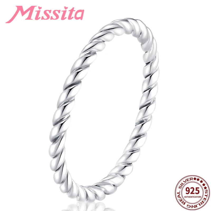 

MISSITA 100% 925 Sterling Silver Twist Wrap Rings For Women Wedding Brand Fashion Jewelry Girls Gift anillos mujer