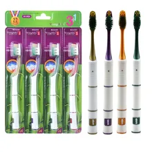 Дропшиппинг 4 шт./компл. бамбуковая зубная щетка из древесного угля средней жесткости головки зубные зубы зубная щетка ультра отбеливание для взрослых семьи