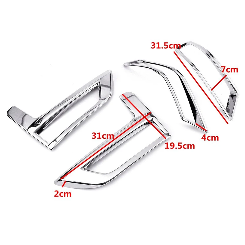 

Replacement Fog Light Reflector Covers 4pcs Chrome Trim Accessory Protective