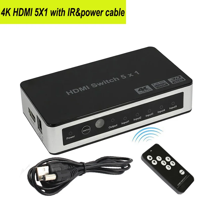 

1080P HDMI Switcher 5X1 Switch selector HDMI 3 in 1 out for DVD STB PS4