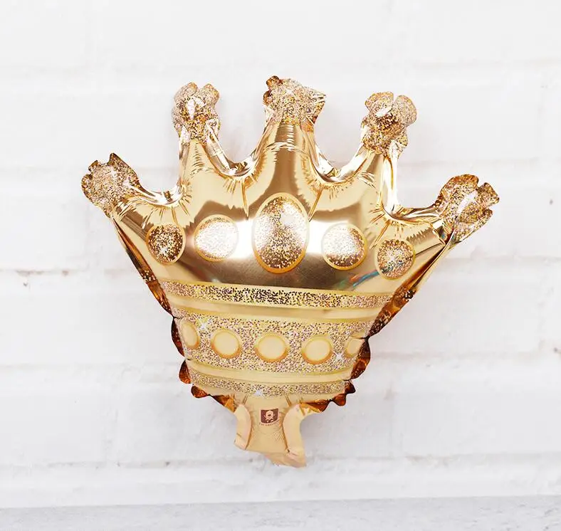 1pc Mini Gold Crown Foil Balloons Baby Shower Supplies King Happy Birthday Wedding Bachelorette Party Decorations Prince Baloon - Цвет: Золотой