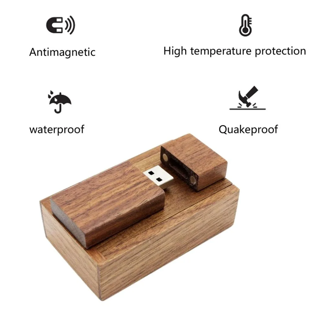 Орех квадратный деревянный фотоальбом USB флэш-накопитель изысканный памятный Свадебный фотоальбом подарки персонализированные на заказ