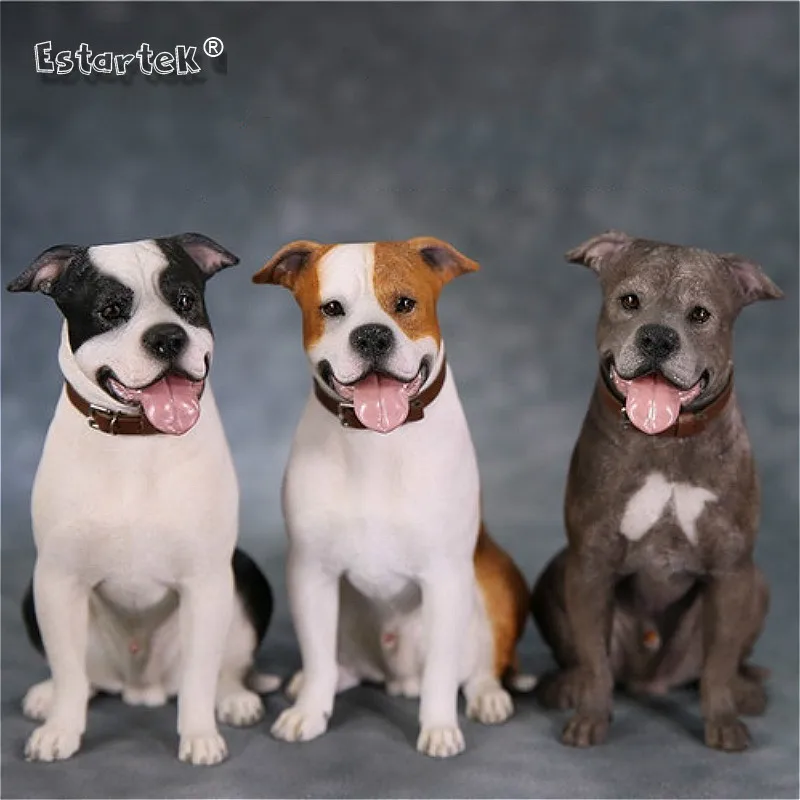

Mr.Z 1/6 Resin American Staffordshire Terrier Posture Dog with Replaceable Head Garage Kit Statue for Fans Holiday Gift