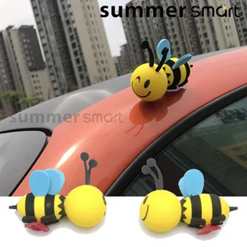 

Free shipping 2pcs/lot Cartoon bee car decoration sticker for Mercedes-Benz smart car Accessories