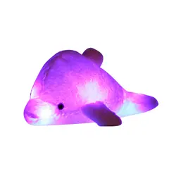 Красочные светодио дный светодиодные плюшевые игрушка милый Дельфин светоизлучающие мягкие Чучело Пушистые Подушки детей день рождения