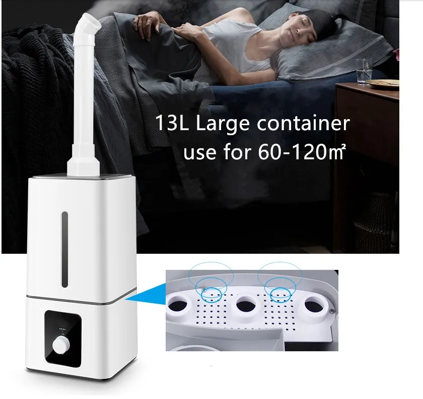 Industrial Air Ultrasonic humidifier Mute Commercial Supermarket Vegetables Mist Maker 13L Fogger Spray Anion Humidifiers