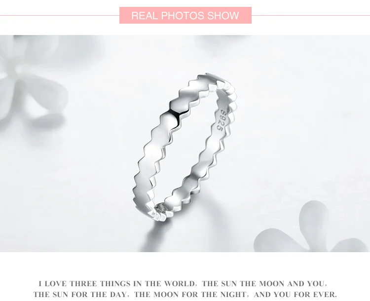 Новое романтическое Настоящее серебро 925 проба свадебное модное простое кольцо Круглый, прозрачный CZ украшения для пальцев для женщин подарок для помолвки