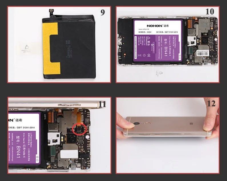 Аккумулятор NOHON 4000mAh для Xiaomi Redmi Note 4 HongMi Note4 BN41, запасная батарея высокой реальной емкости, посылка+ Инструменты