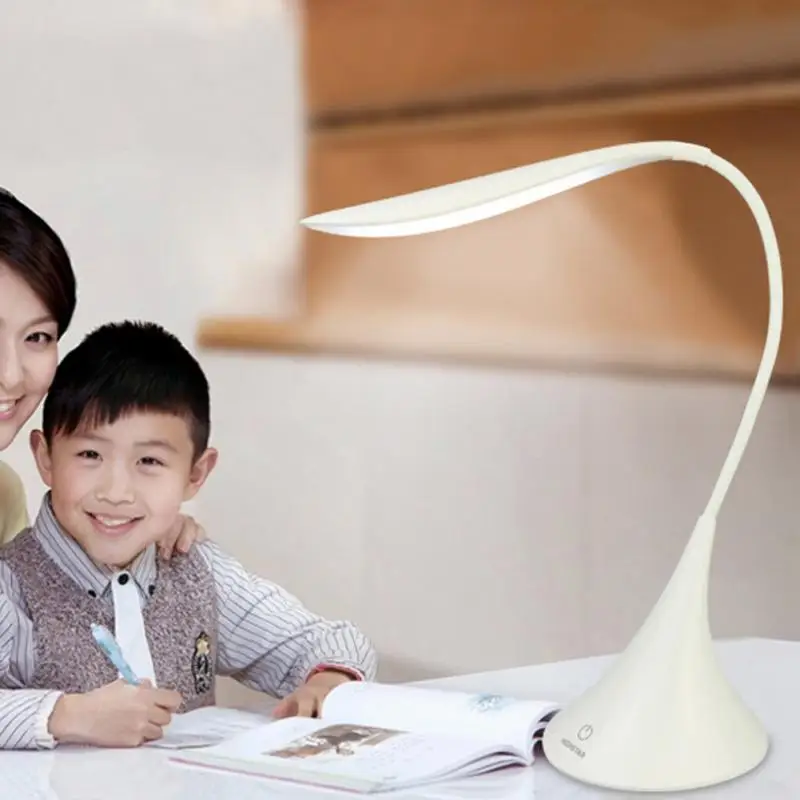 

Mini LED Desk Lamp 4 LED Didoe Table Lamp Eye-Protection Table Light AAA Battery Powered Swan Shape Bedside Lamp#