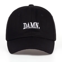 VORON Кендрик Ламар Кепка с надписью «DAMN» вышивка чертов. Неструктурная шляпа папы костяная бейсбольная кепка для женщин и мужчин