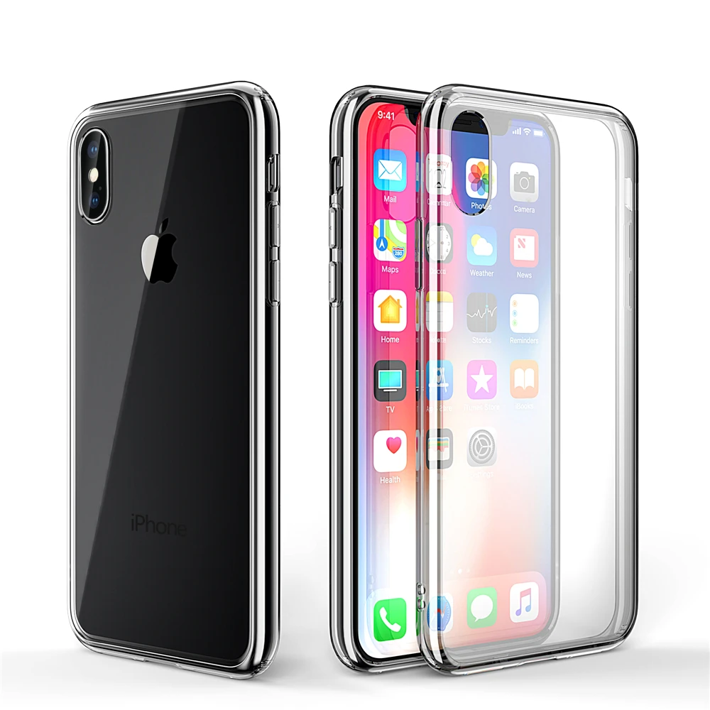 TIEGEM чехол для iPhone X TPU+ ARC Прозрачная мягкая рамка прозрачный силиконовый гибридный Чехол для Apple iPhone 10 чехол