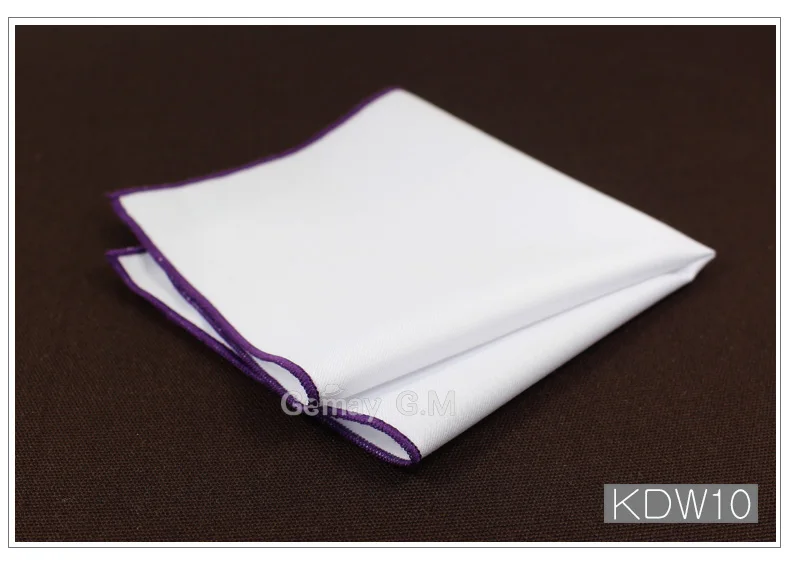 Fashion Cotton Handkerchiefs White Hanky Solid Pocket Square Mens Casual Suit Square Pockets Handkerchief Towels - Цвет: KDW10