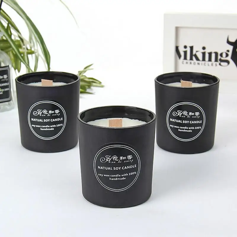 

Soy Wax Smokeless Scented Candle Flickering Candles Wedding Restaurant Home Decoration Christmas Mum Candle Jar Glass 5LZ050