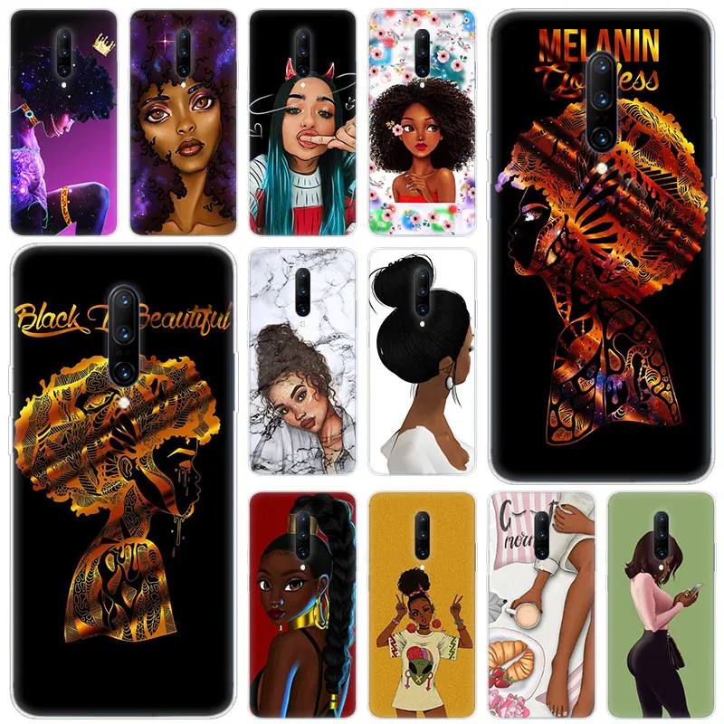 Hot African beauty girls Soft Silicone Fashion Transparent Case For font b OnePlus b font font