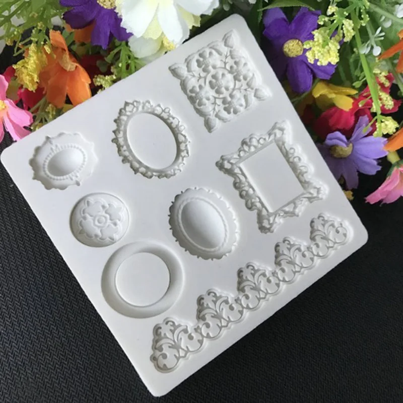 

New European Retro Relief Pattern Jewelry 3D Silicone Molds Fondant Cake Decorating Tools Cake Moulds baking tools IC972041