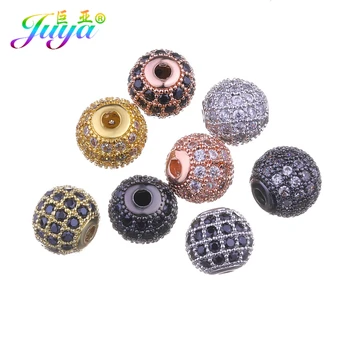 

6mm 8mm 10mm 12mm Metal Beads Wholesale Cz Rhinestones Gold/Rose Gold Disco Ball Beads Accessories For Needlework Jewelry Making