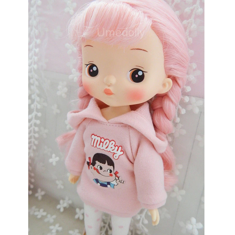 

1 PCS Cute Pink Cartoon Hoodie for 1/6 Blyth, Azone, Licca, Holala Doll Clothes Outfits Accessories
