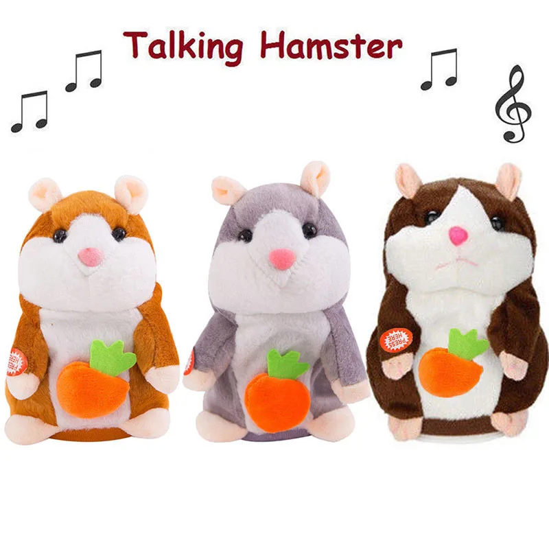 

Cute Carrot Hamster Talking Walking Nodding Sound Record Toy Electric Xmas Gifts @ZJF