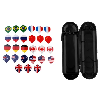 

27pcs PET Darts Flight & Portable Dart Storage Box Case for Dart Board Stand Collection Accessories