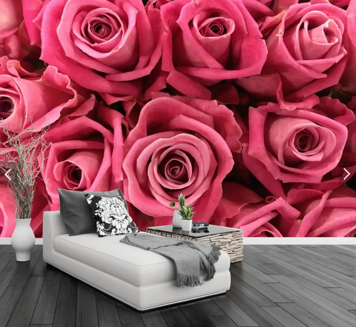 Pink Rose Flower Wallpaper for walls 3 d Wall Decor papel de parede