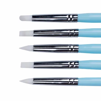 

MEEDEN Paint Brush Set Silicone Brush Pens 5mm Tip Width Double-ended Clay Tools for Shaping Modeling Smoothing Pottery Decorati