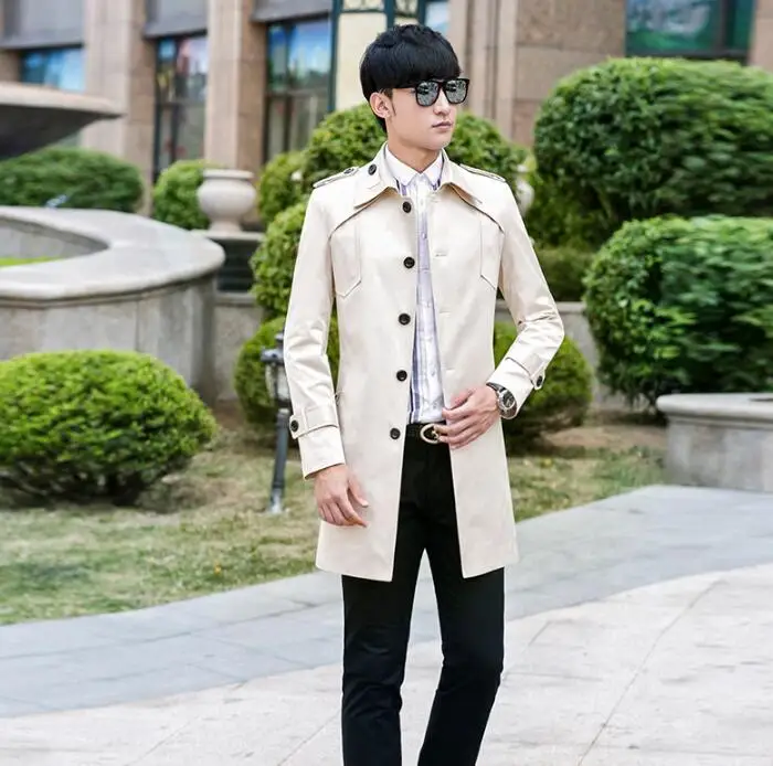 Spring autumn korean 2019 new designer mens trench coats man long coat