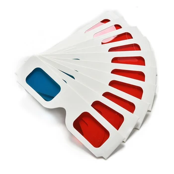 

HFES Hot 100 pairs Universal Paper Anaglyph 3D Glasses Paper 3D Glasses View Anaglyph Red Cyan Red/Blue 3D Glass For Movie EF
