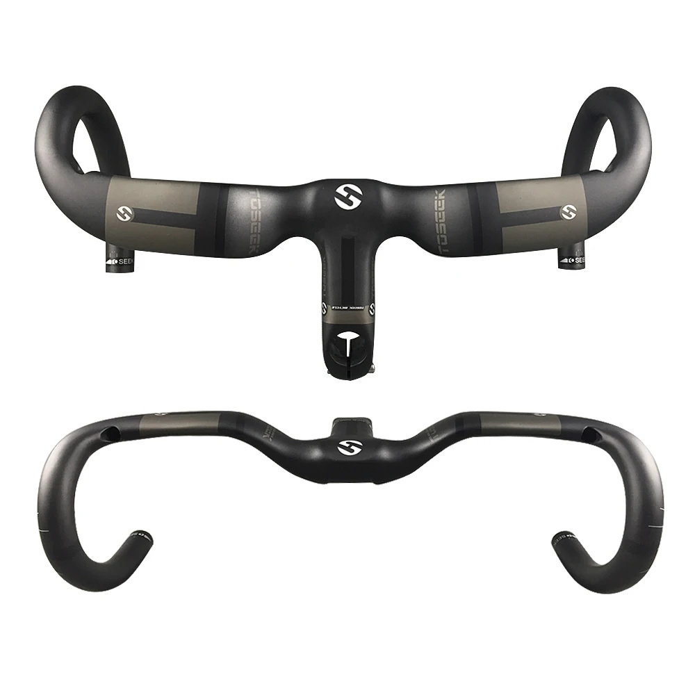

2018 New Full Carbon handlebar road bike integrated handle bar UD matte 400/420/440*80/90/100/110/120mm stem handle bike parts