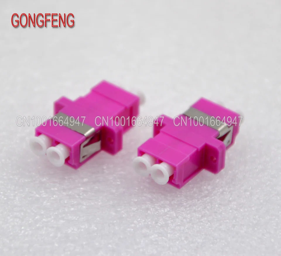 Rose Red OM4 GONGFENG 200 шт. оптоволоконный разъем переходный фланец LC UPC/APC однорежимный, двойной соединитель специальная - Цвет: Rose Red OM4