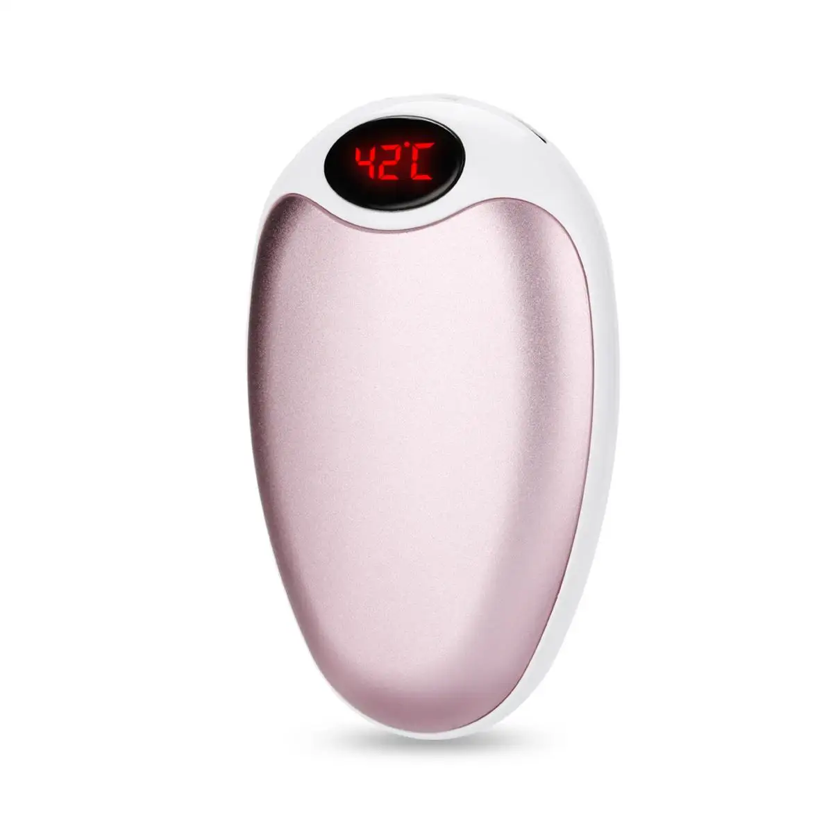 5200 мАч USB карманный обогреватель грелка для рук портативный мобильный источник питания температура цифровой дисплей двойной нагрев алюминиевый сплав - Цвет: Розовый