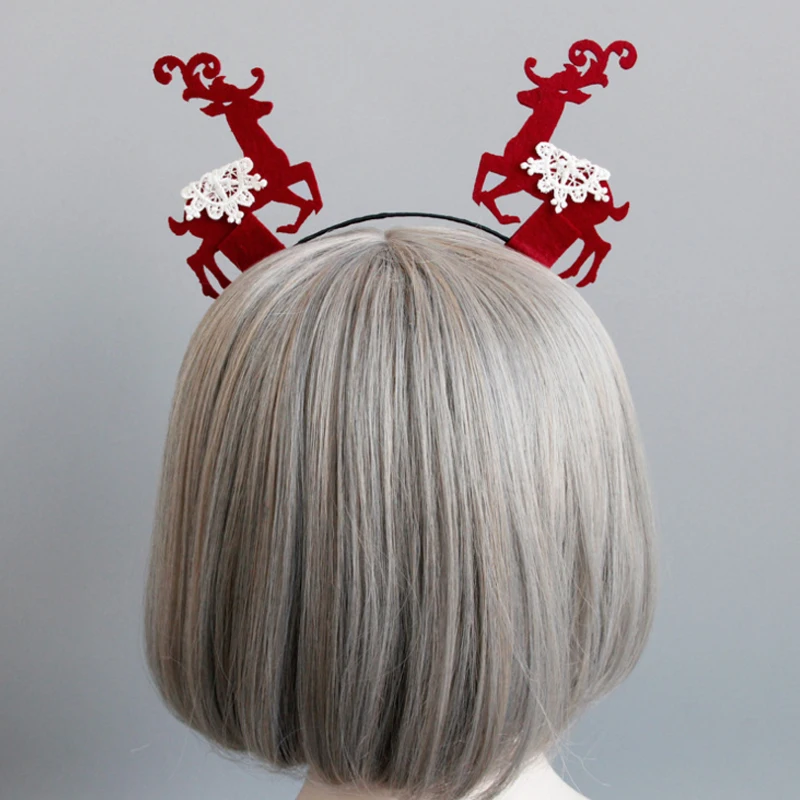 

Christmas fabric antlers snowflake hair hoop buckle adjustable adult children dress headdress cute styling holiday gift jewelry