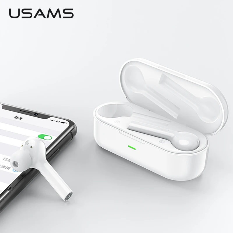 

USAMS 5.0 Wireless Bluetooth Earphone With Charging Box Mic For Iphone Samsung All Smart Phone air pods Stereo Earbud Headset