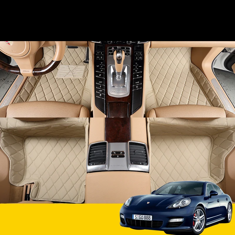 

lsrtw2017 luxury fiber leather car floor mat for porsche panamera 2010-2020 2019 2018 2017 2016 2015 2014 2013 2012 trunk mat