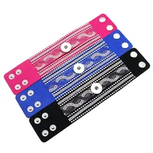 Красота SE0189 бархатные мягкие Браслеты 8 видов цветов Широкий рукаовов, народный костюм узор из страз браслеты с застежкой 22 см в течение 18 мм кнопки