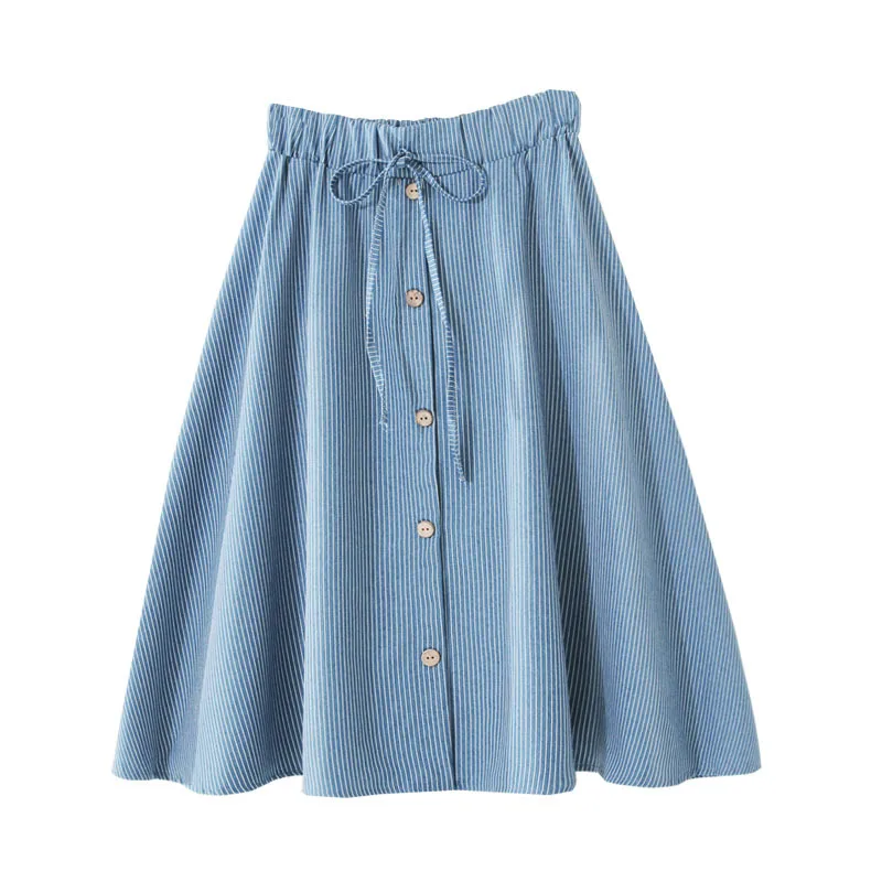 High Waist Jeans Skirt For Women 2019 Solid Striped Skirts Womens ...