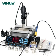 3 функции в 1 паяльная станция Yihua 853AAA 650 Вт SMD фена+ 60 Вт паяльники+ 500 Вт станция предварительного нагрева 110/220 В ЕС/США