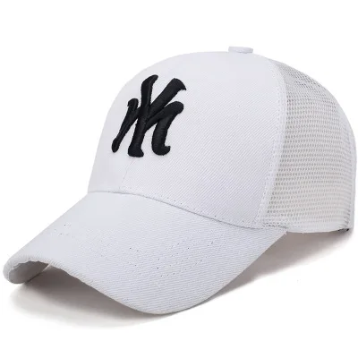 Letter Summer Mesh Cap Men Gorras Para Hombre Baseball Cap Daddy Hats Women Snapback Fashion Cap Sun Hat face caps - Цвет: white