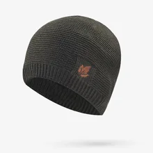 Зимняя мужская шерстяная Шапка-бини, ветрозащитная теплая вязаная шапка, повседневная одноцветная флисовая шапка