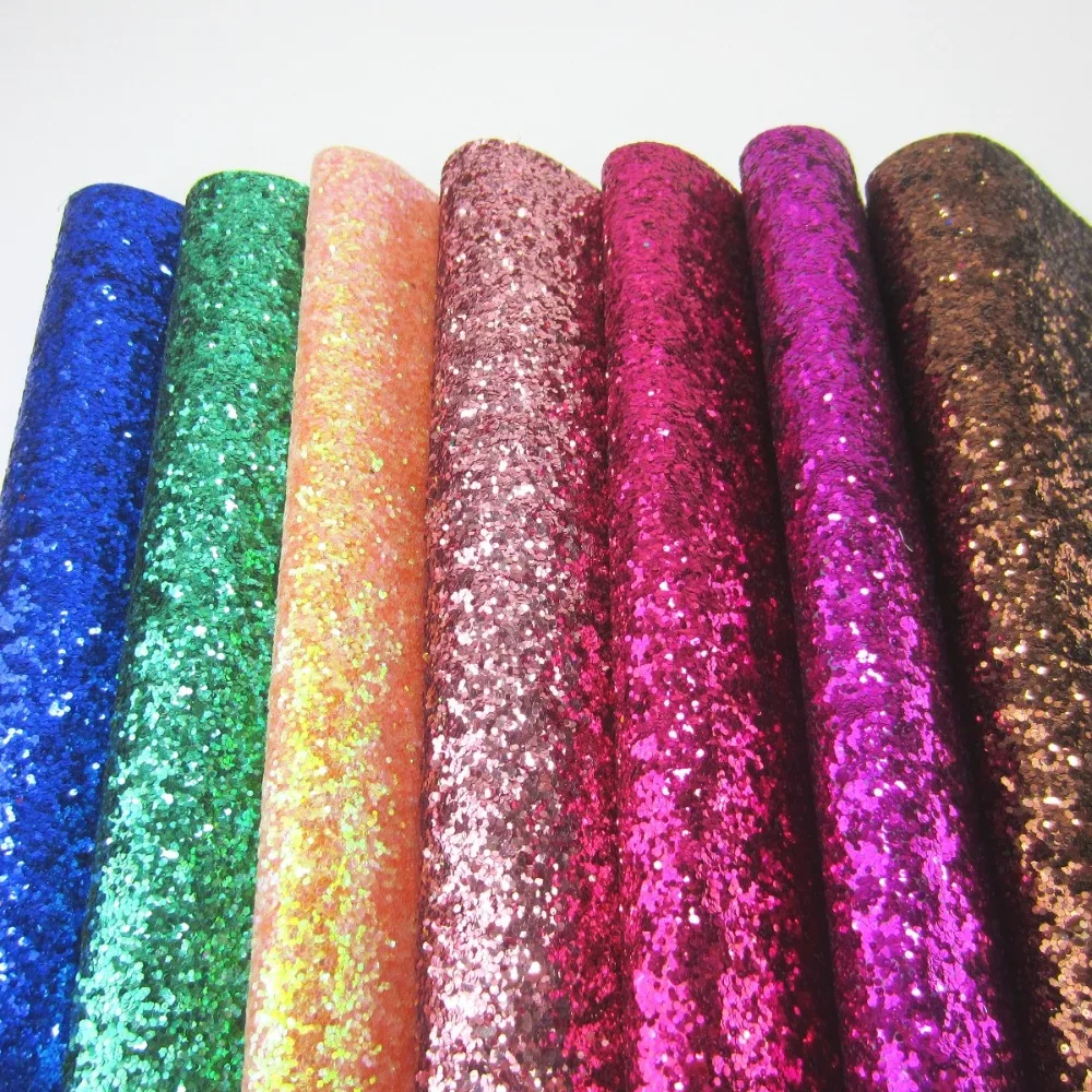 30cm x 134cm Chunky Glitter Fabric Leather Synthetic Faux PU Leatherette leather fabric roll for hair bows craft shoes diy AY027