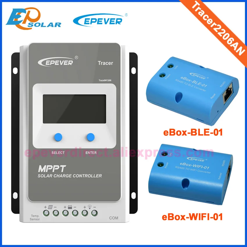 

Solar Portable Controller 20A MPPT Free Shipping EPsolar Tracer2606AN Wifi eBOX BLE eBOX Android Phone APP software 20amps
