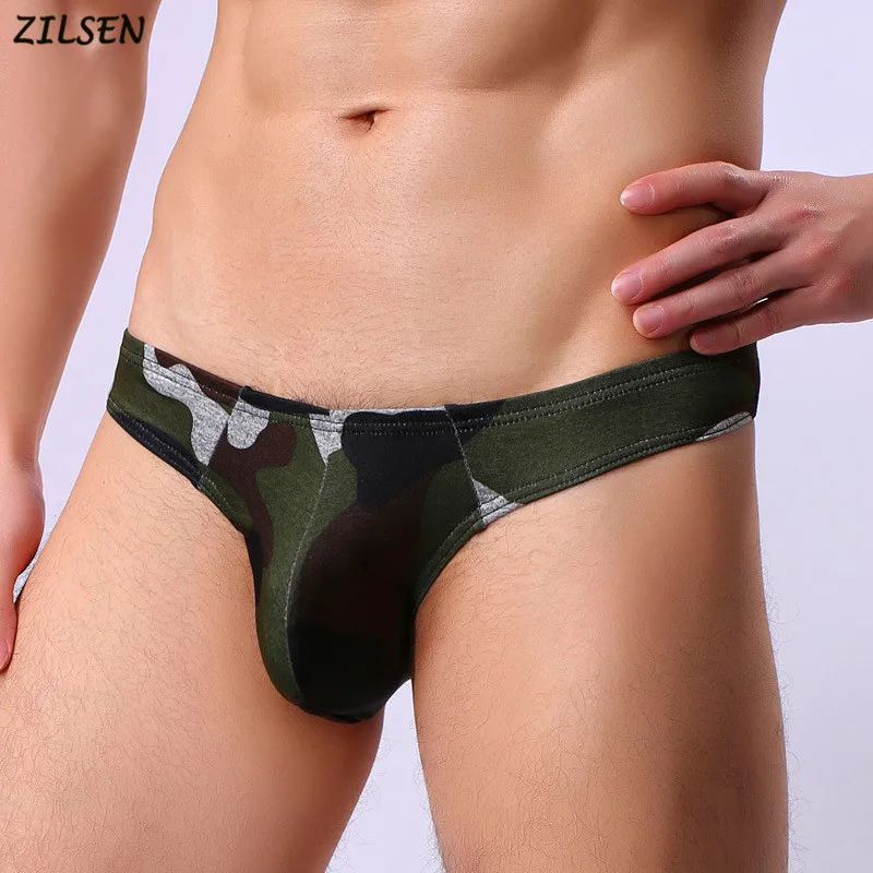 

2019 NEW Men Underwear Briefs Shorts Man Camouflage Mid-waist U Convex Pouch Breathable T-pants Male Sexy Cueca calzoncillo S-L