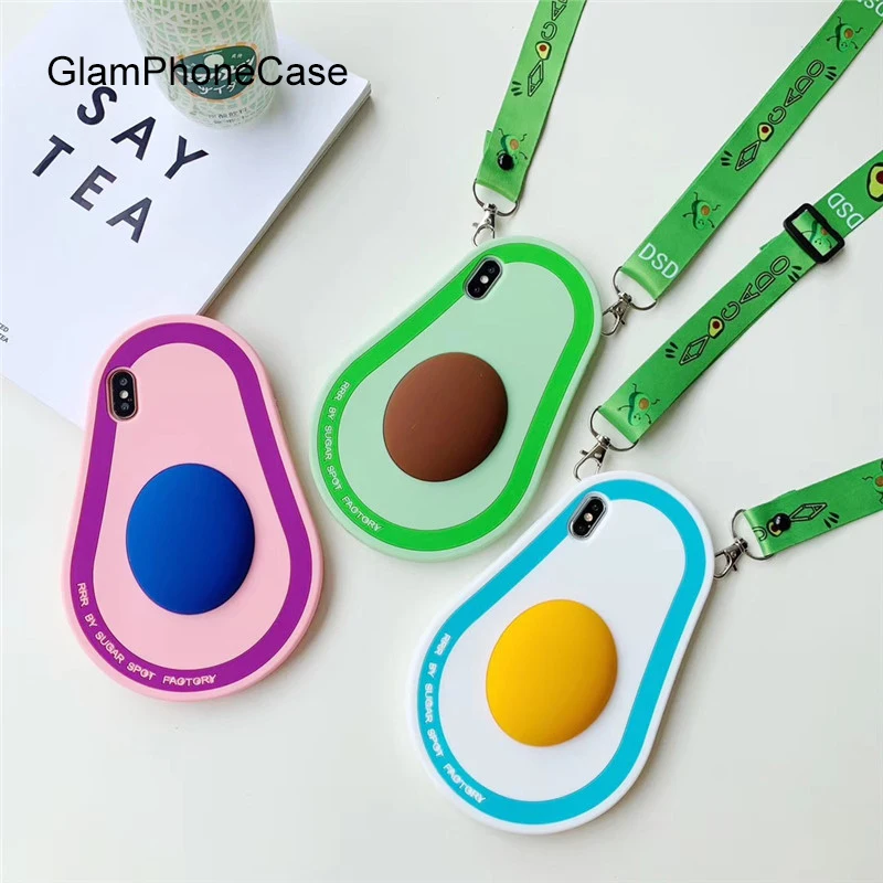 

GlamPhoneCase Summer New Avocado Phone Case For iPhone X XS Max XR Soft Silicone Cover For iPhone 7 8 6 6s Plus Case