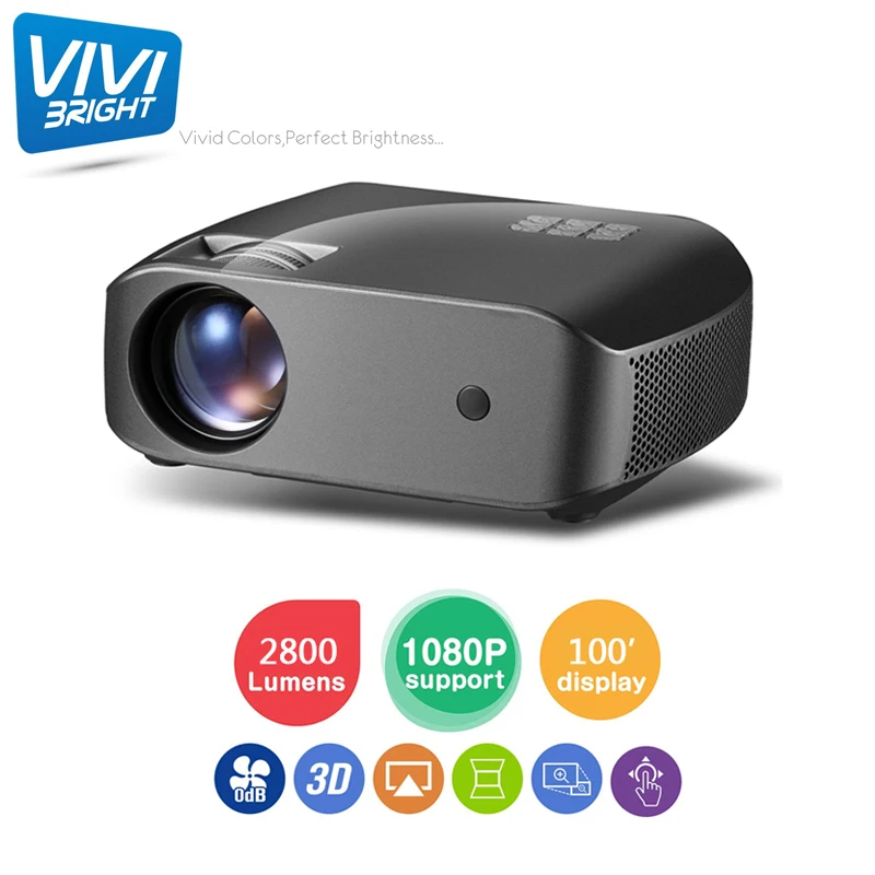 F10 2800 لومينز 1920X1080 الحقيقي الكامل HD العارض ، HDMI USB PC 1080 p LED المنزل الوسائط المتعددة لعبة فيديو العارض Proyector